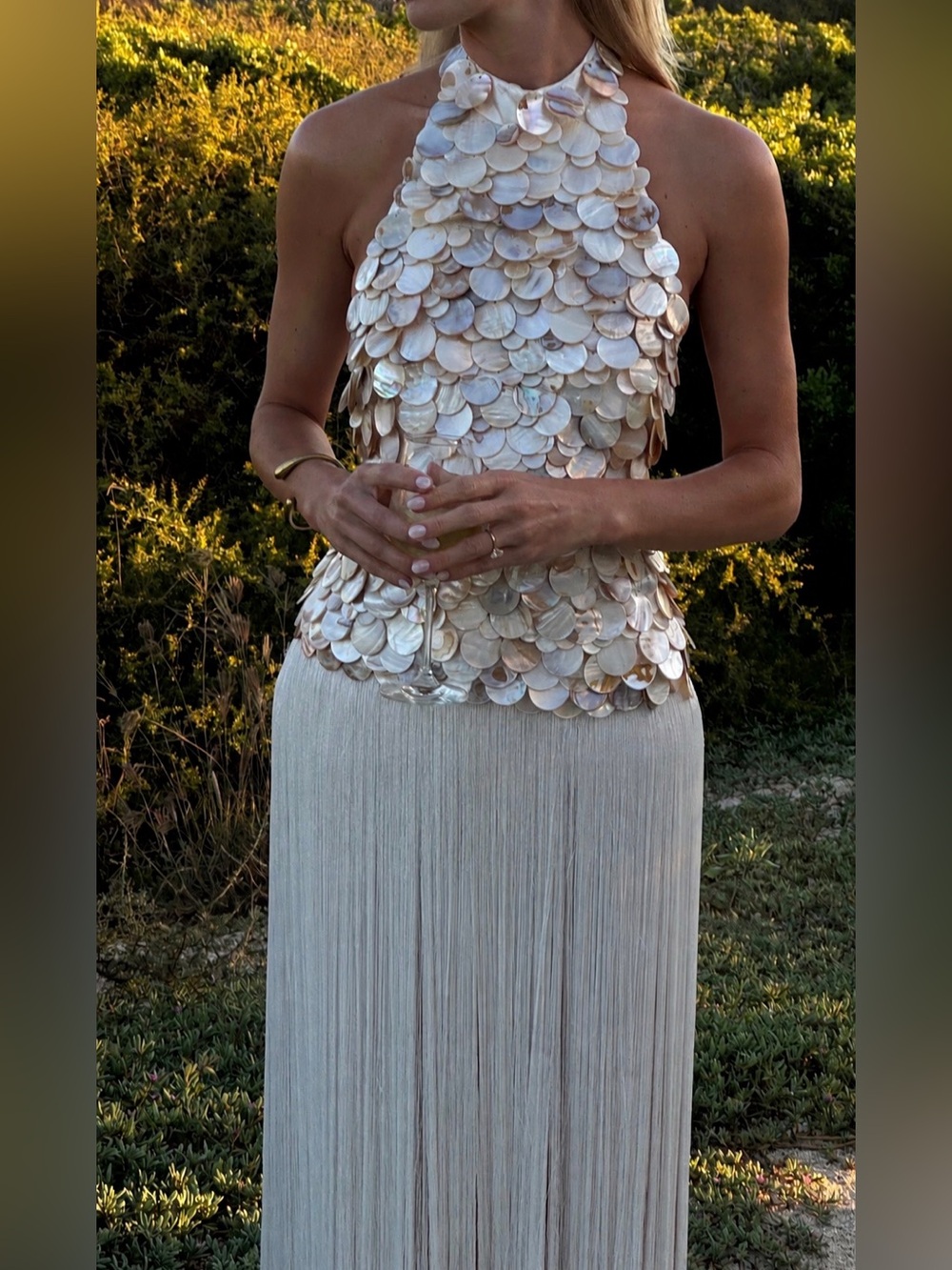 Shell embellished Dress- bridal,  bachelorette, vacation dress - size 0